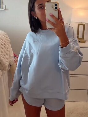 Old Navy Light Blue Oversized Crewneck Sweat Set